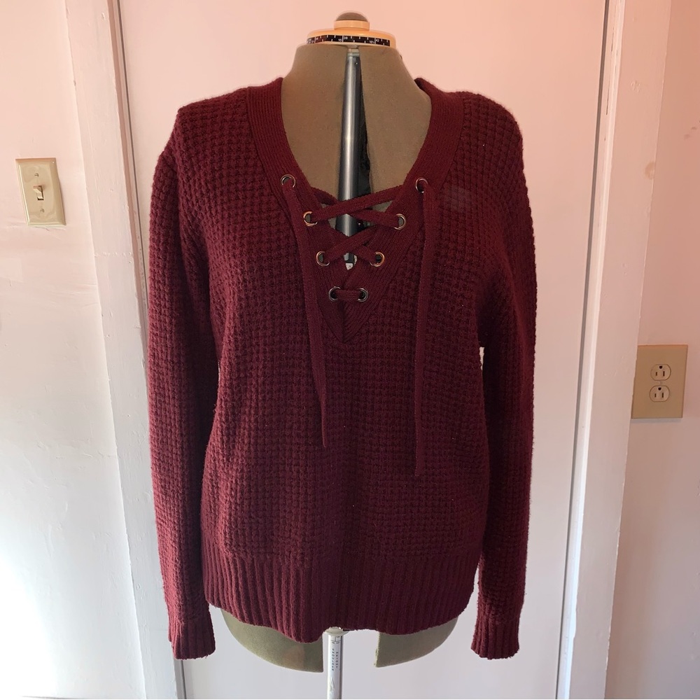 Lace-up Front Sweater